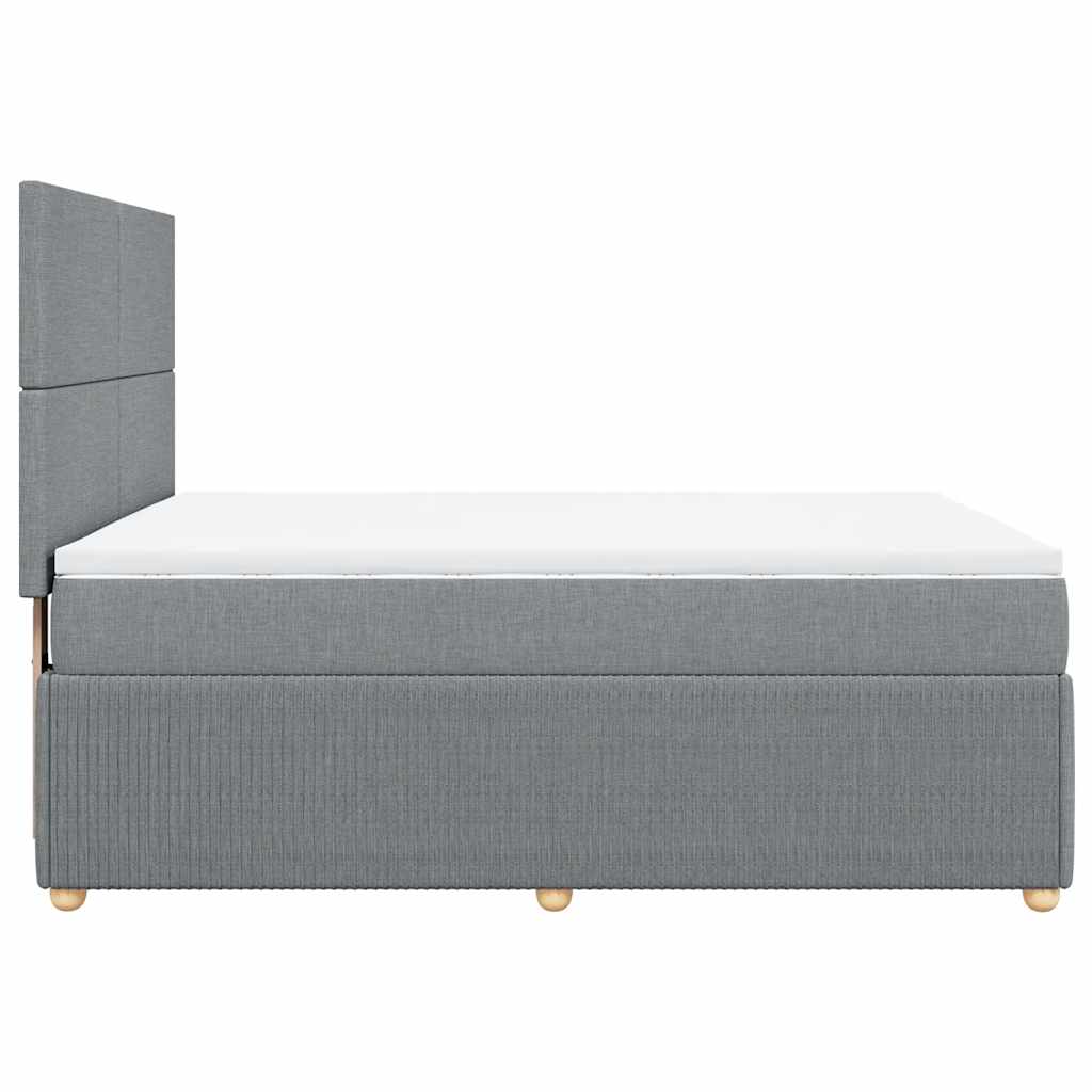 Krevet box spring s madracem svjetlosiva 160x200 cm tkanina