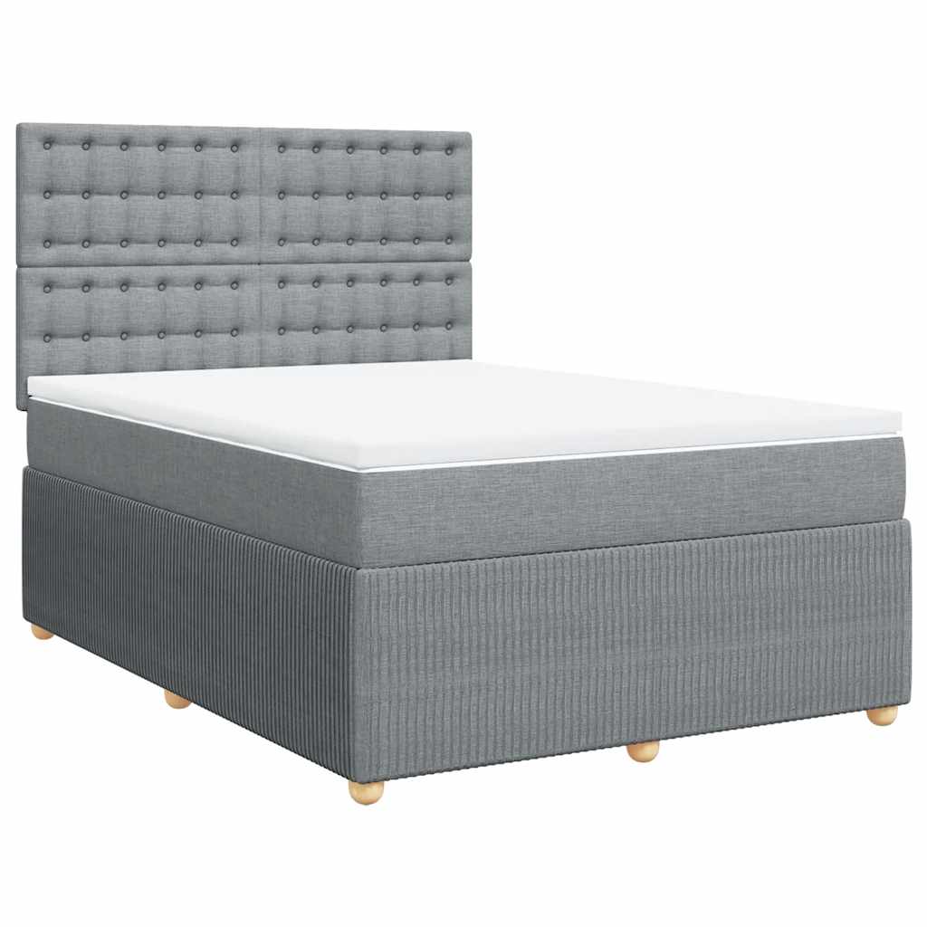 Krevet box spring s madracem svjetlosiva 160x200 cm tkanina