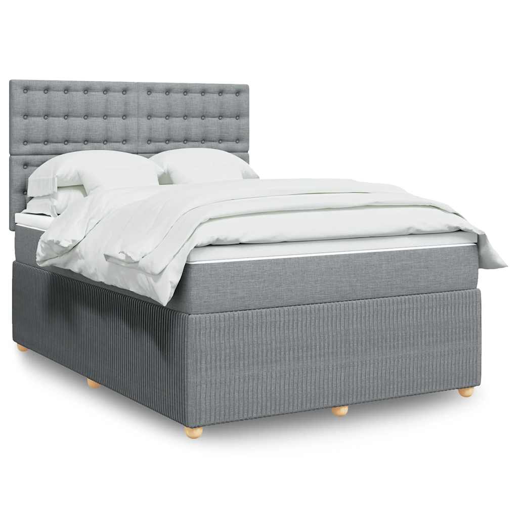 Krevet box spring s madracem svjetlosiva 160x200 cm tkanina