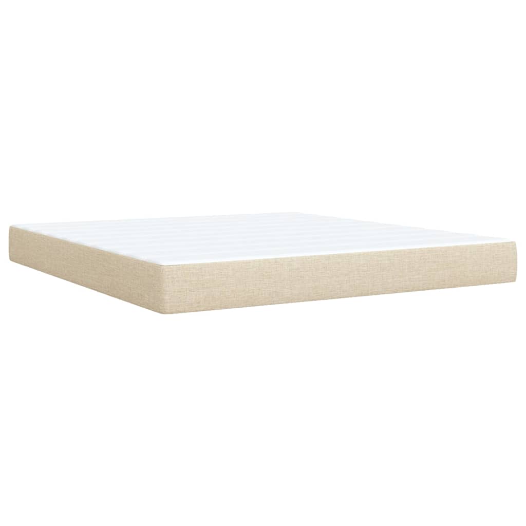 Krevet s oprugama i madracem krem 180x200 cm od tkanine