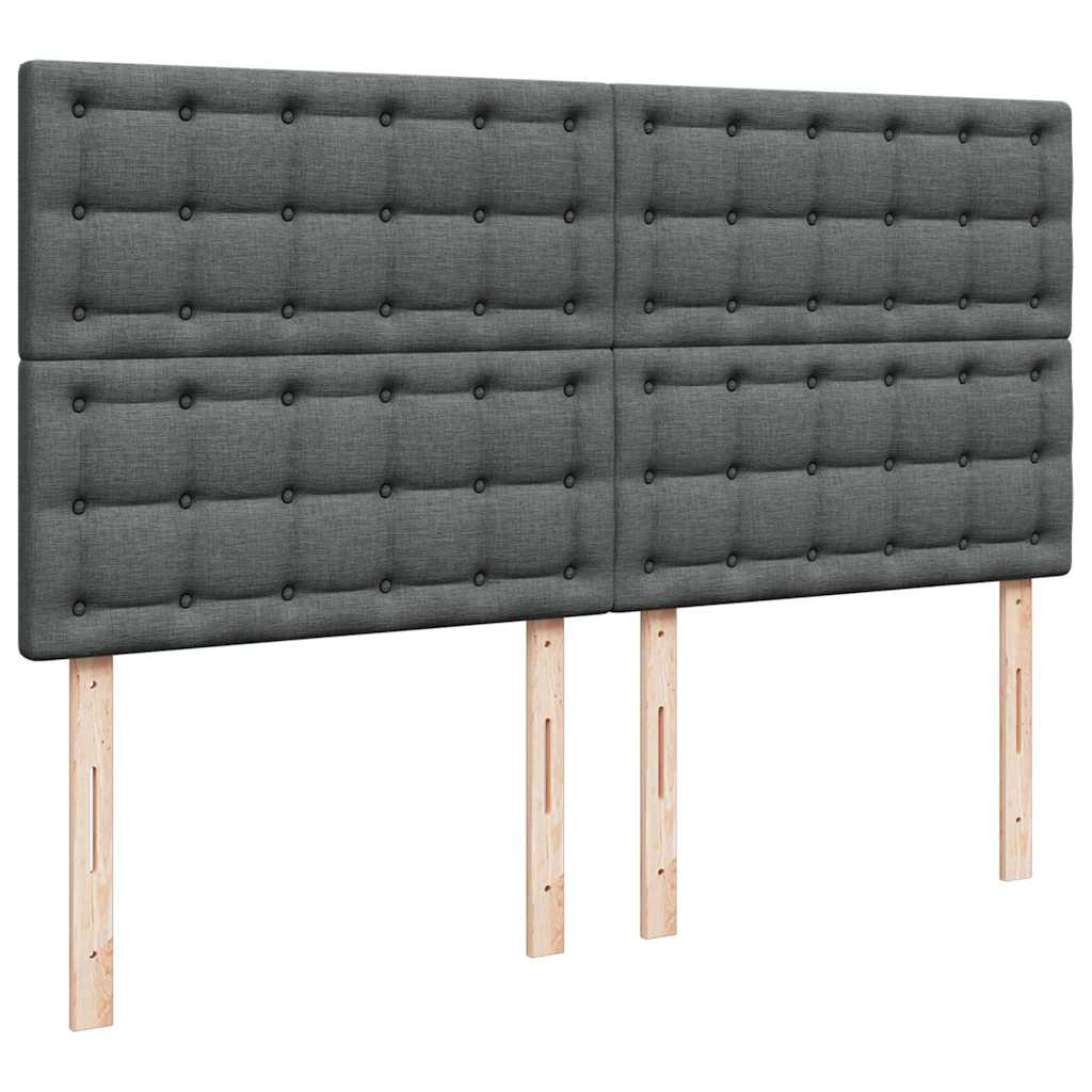 Krevet s oprugama i madracem tamnosivi 200 x 200 cm od tkanine