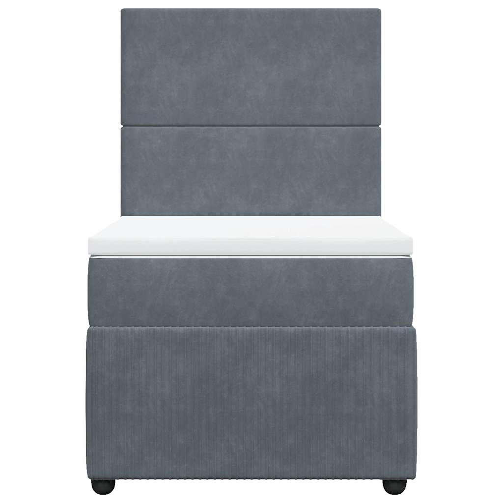 Box spring krevet s madracem tamnosivi 80 x 200 cm baršunasti