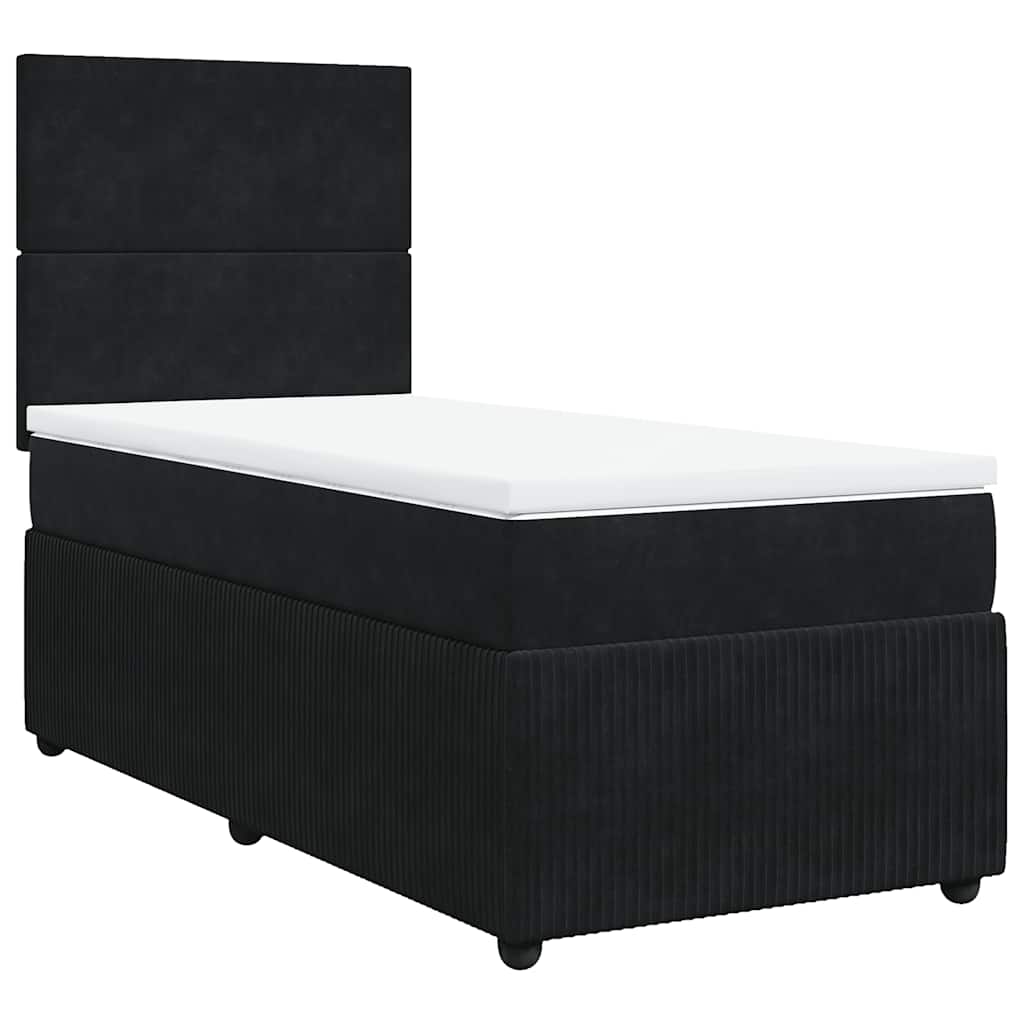 Box spring krevet s madracem crni 80 x 200 cm baršunasti
