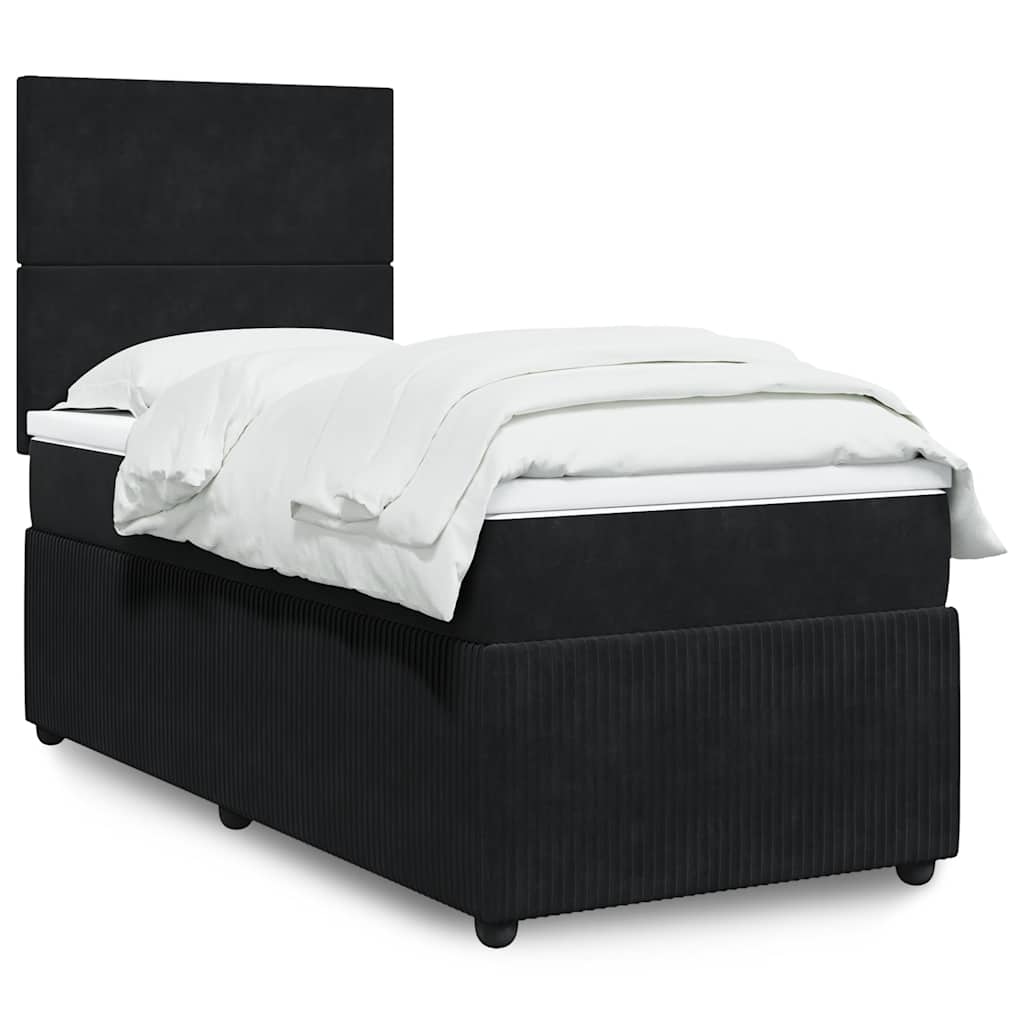 Box spring krevet s madracem crni 80 x 200 cm baršunasti