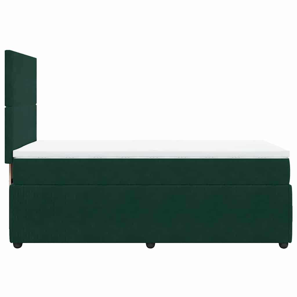 Box spring krevet s madracem tamnozeleni 80 x 200 cm baršunasti