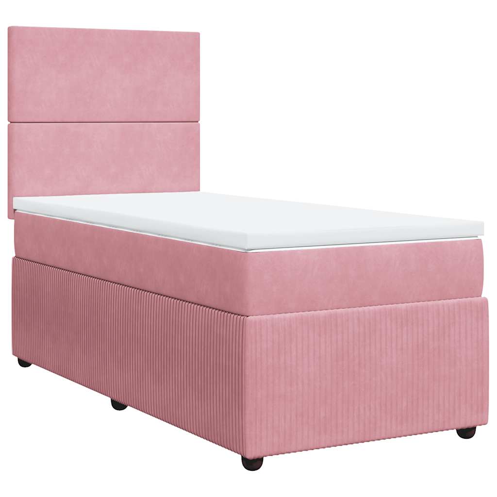 Box spring krevet s madracem ružičasti 80 x 200 cm baršunasti