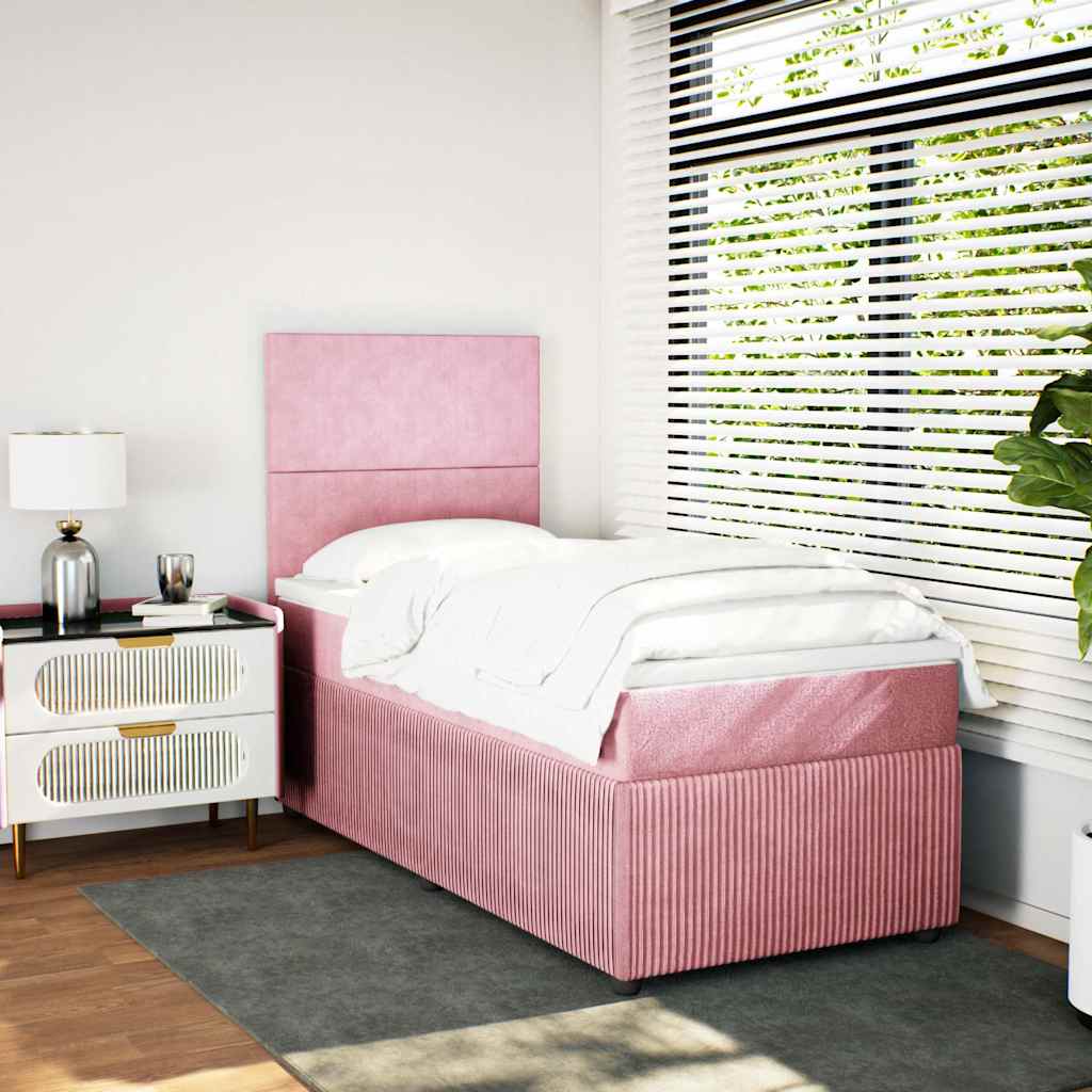 Box spring krevet s madracem ružičasti 80 x 200 cm baršunasti