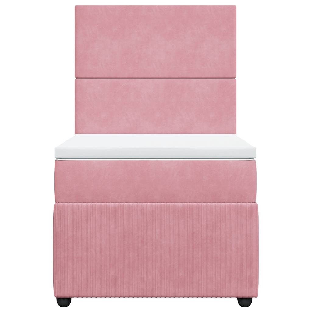 Box spring krevet s madracem ružičasti 80 x 200 cm baršunasti