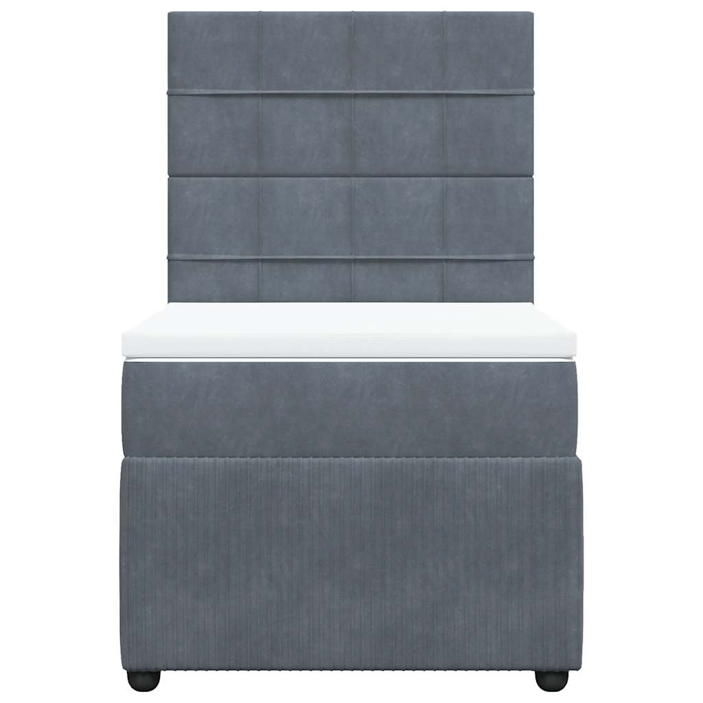 Box spring krevet s madracem tamnosivi 80 x 200 cm baršunasti