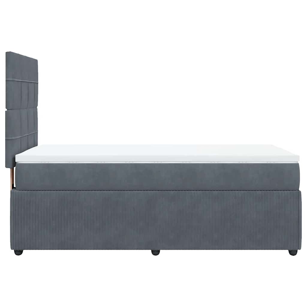 Box spring krevet s madracem tamnosivi 80 x 200 cm baršunasti