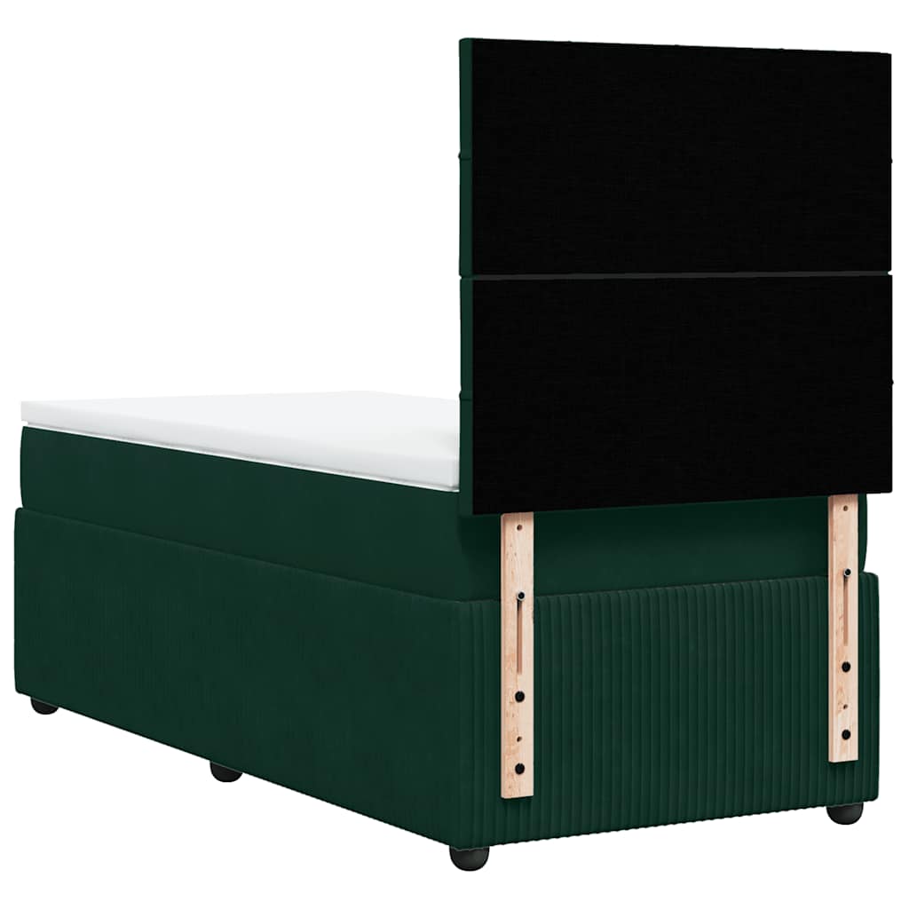 Box spring krevet s madracem tamnozeleni 80 x 200 cm baršunasti