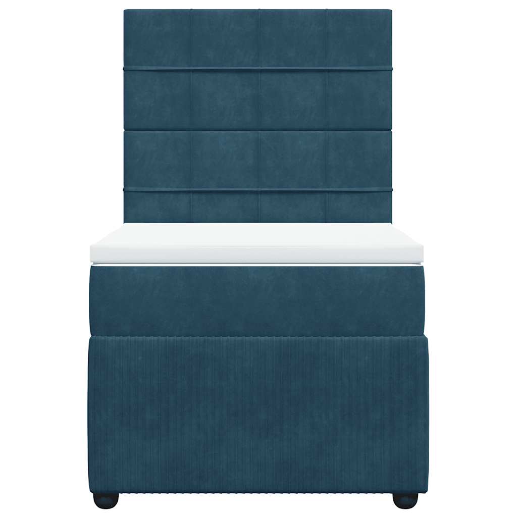 Box spring krevet s madracem tamnoplavi 80 x 200 cm baršunasti