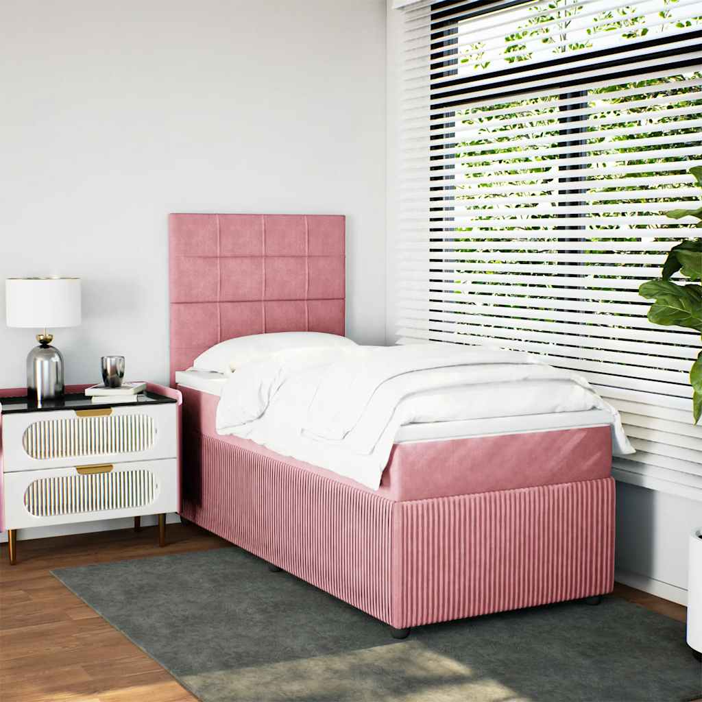 Box spring krevet s madracem ružičasti 80 x 200 cm baršunasti