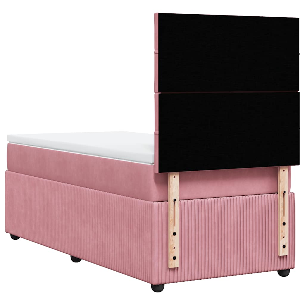 Box spring krevet s madracem ružičasti 80 x 200 cm baršunasti