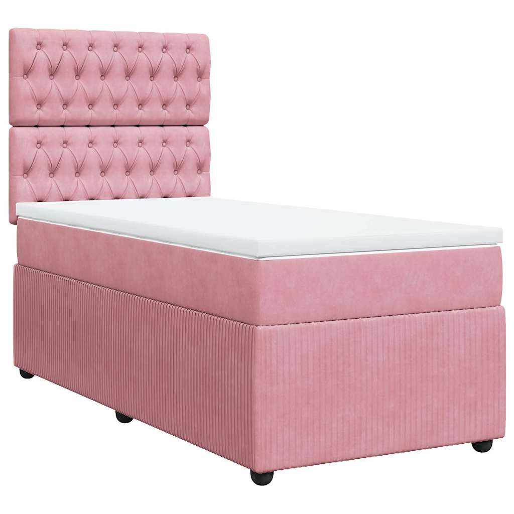 Box spring krevet s madracem ružičasti 80 x 200 cm baršunasti