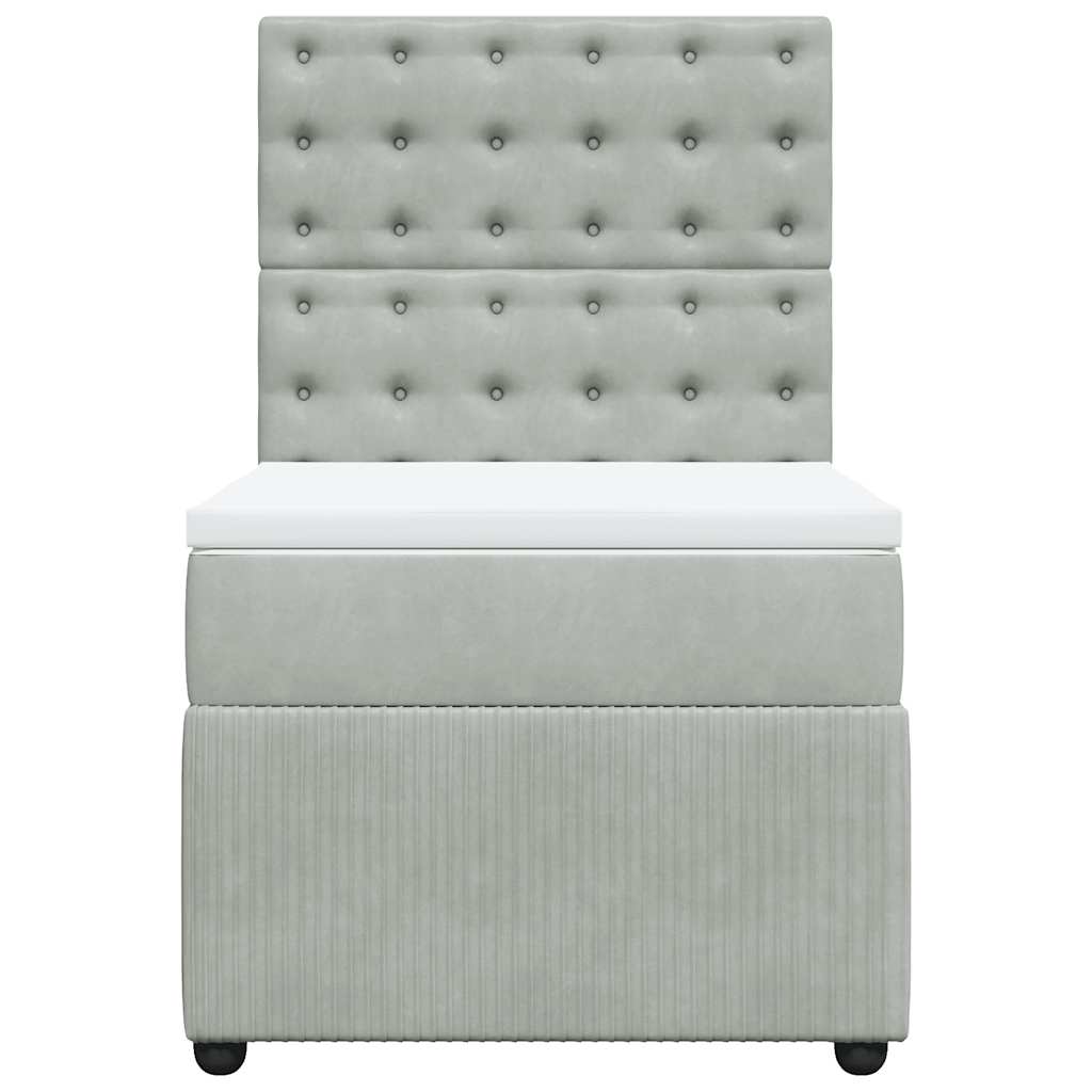 Box spring krevet s madracem svjetlosivi 80 x 200 cm baršunasti