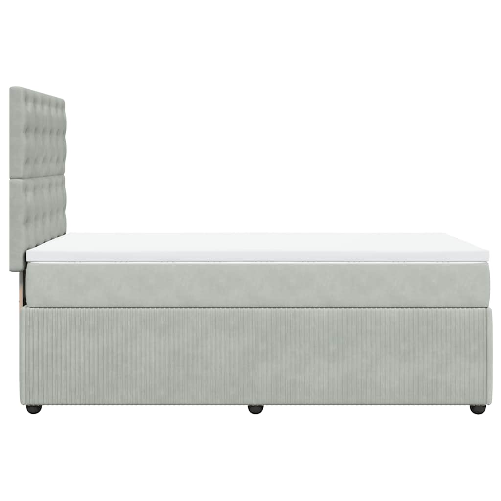 Box spring krevet s madracem svjetlosivi 80 x 200 cm baršunasti