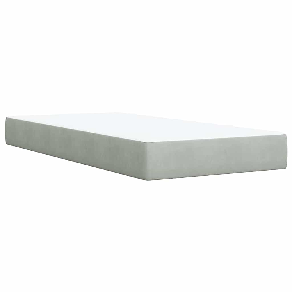 Box spring krevet s madracem svjetlosivi 80 x 200 cm baršunasti