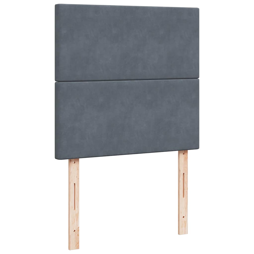 Box spring krevet s madracem tamnosivi 90x190 cm baršunasti