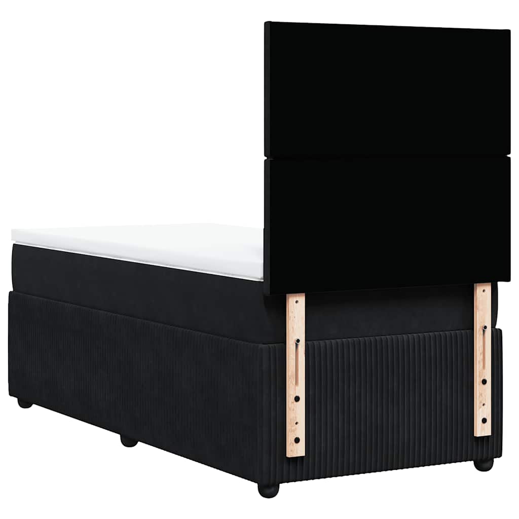 Box spring krevet s madracem crni 90x190 cm baršunasti