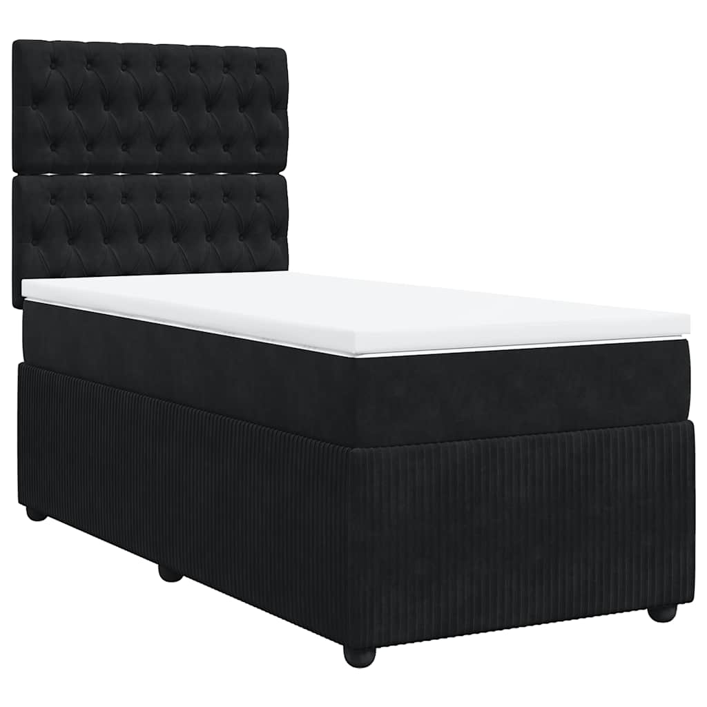 Box spring krevet s madracem crni 90x190 cm baršunasti
