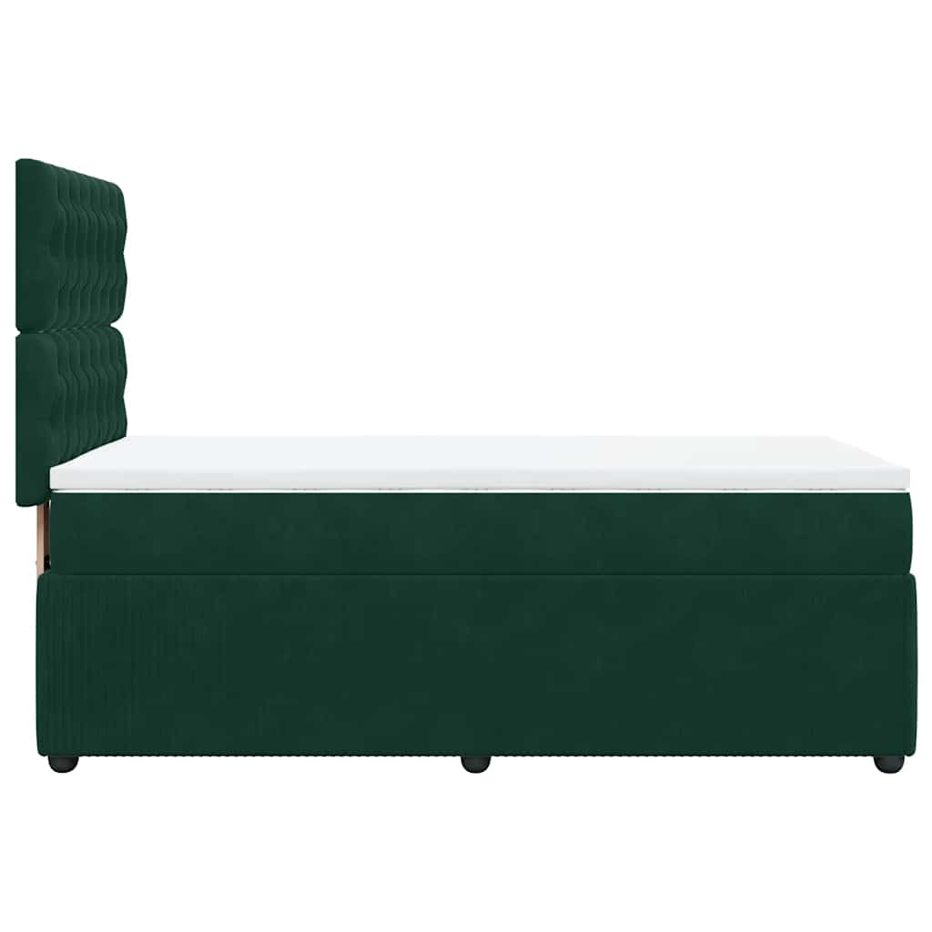 Box spring krevet s madracem tamnozeleni 90x190 cm baršunasti