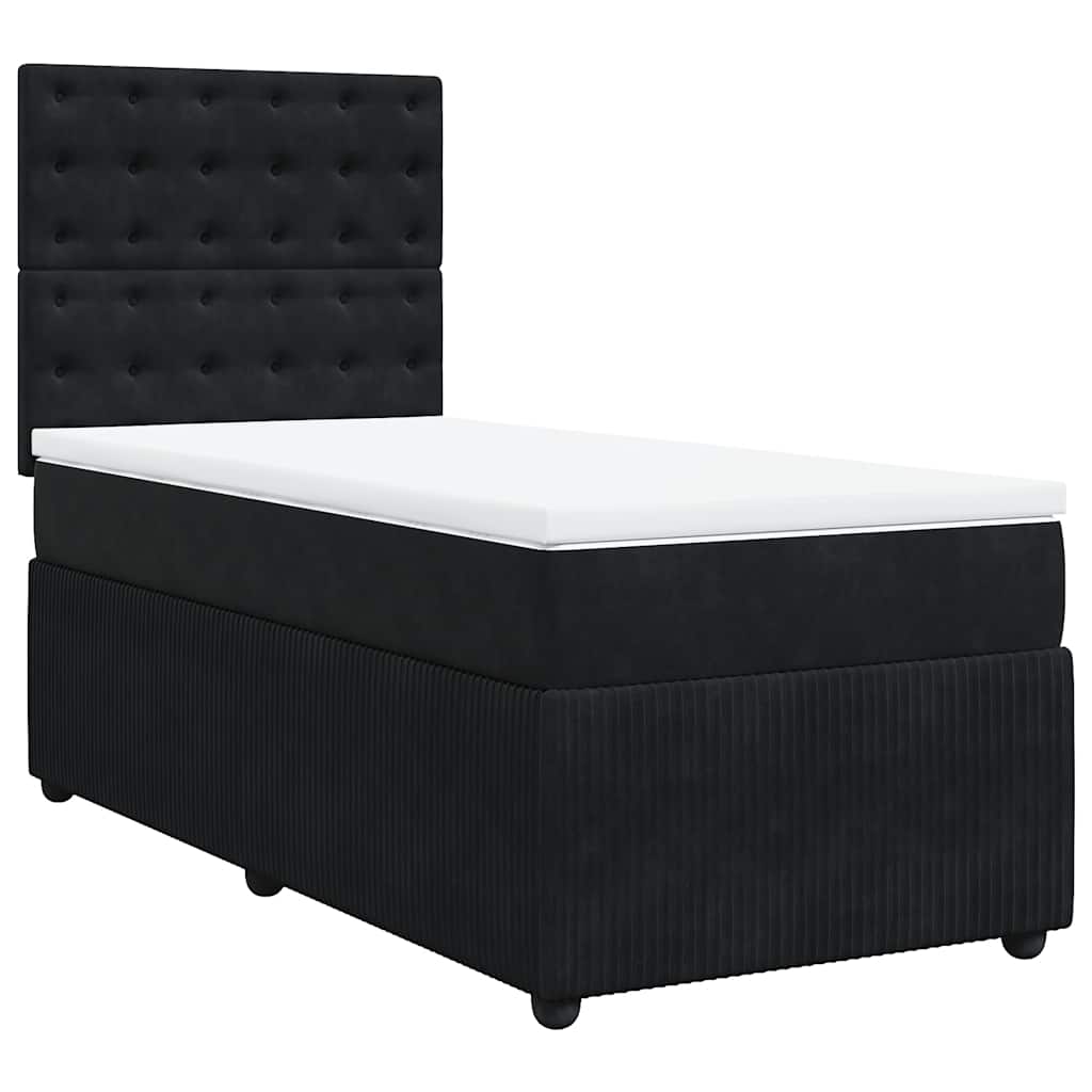Box spring krevet s madracem crni 90x190 cm baršunasti