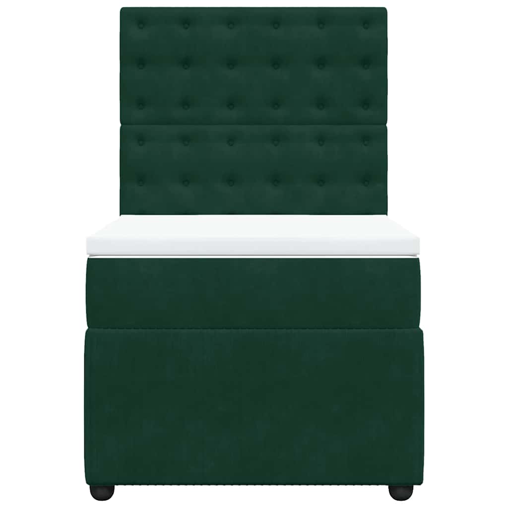 Box spring krevet s madracem tamnozeleni 90x190 cm baršunasti