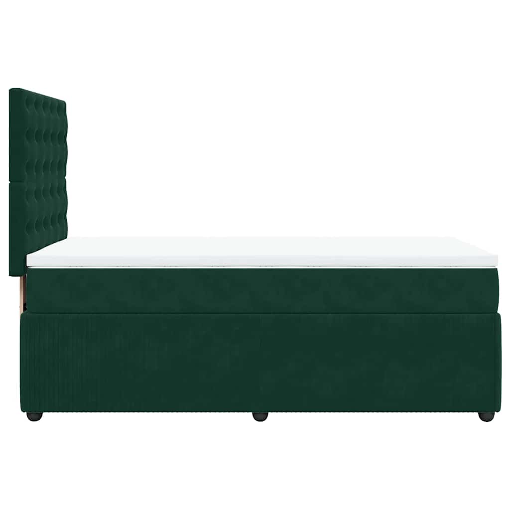 Box spring krevet s madracem tamnozeleni 90x190 cm baršunasti