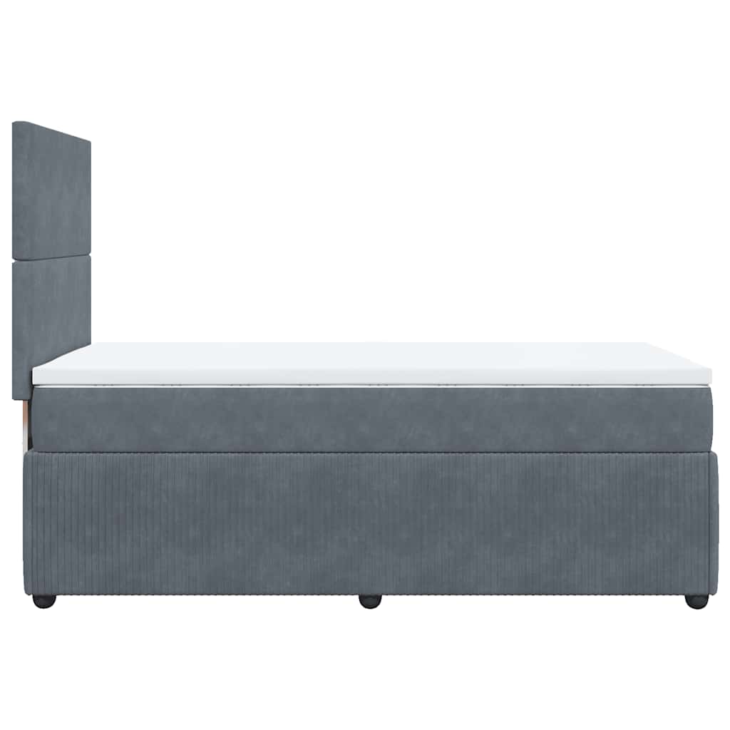 Box spring krevet s madracem tamnosivi 90x200 cm baršunasti