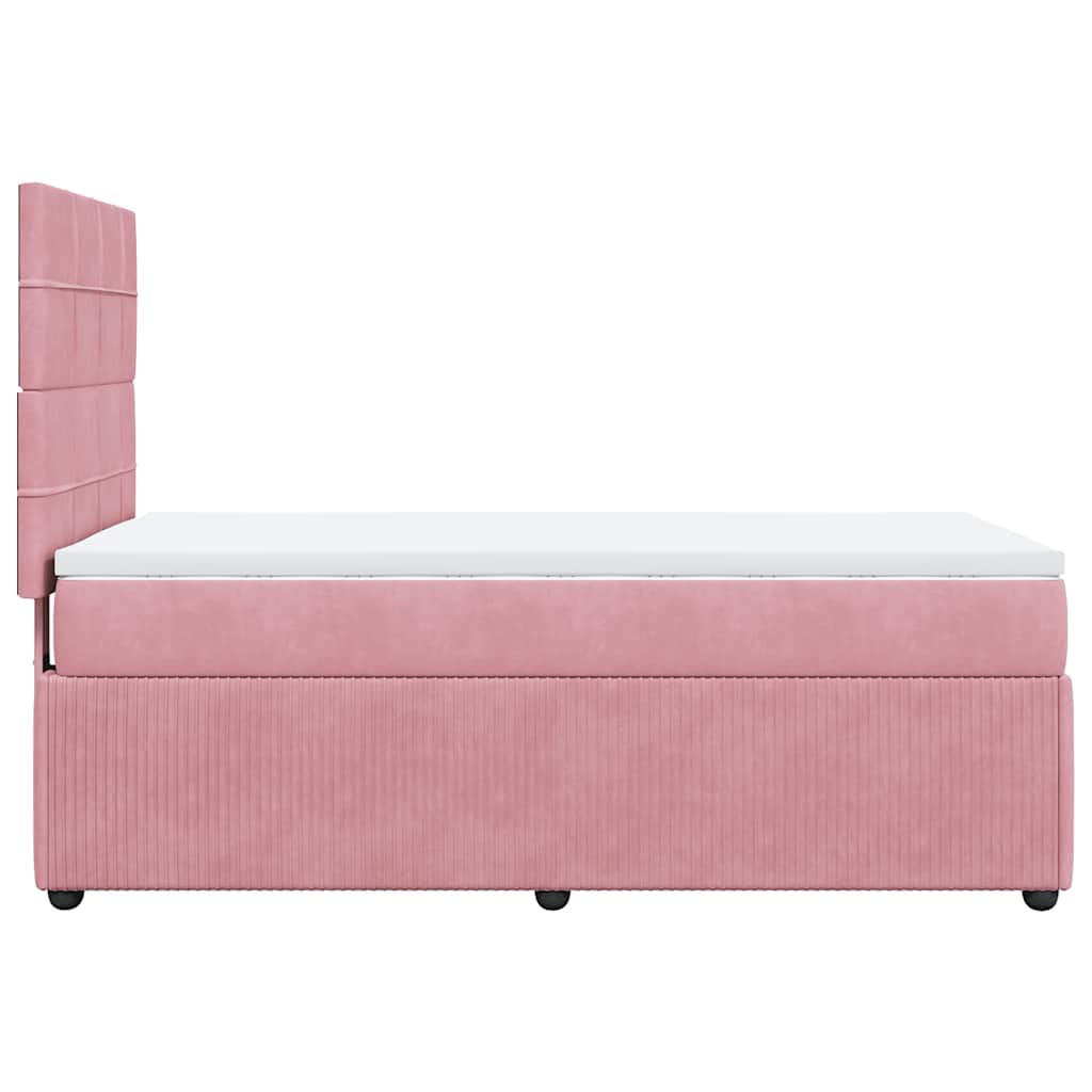 Box spring krevet s madracem ružičasti 90x200 cm baršunasti