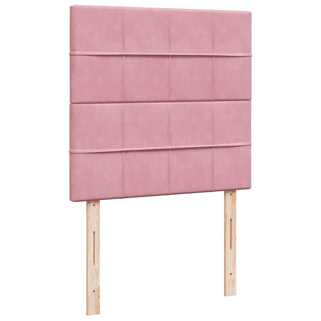 Box spring krevet s madracem ružičasti 90x200 cm baršunasti