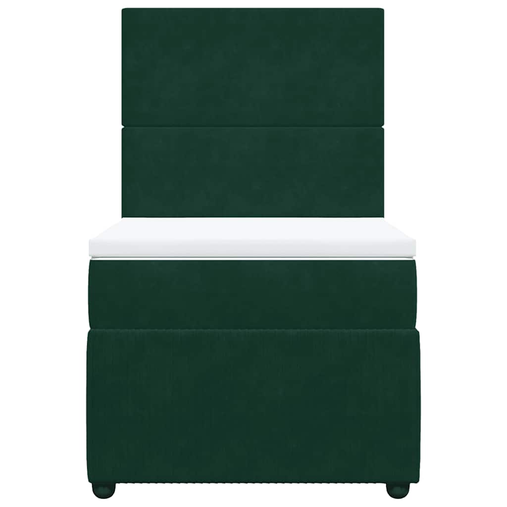 Box spring krevet s madracem tamnozeleni 100x200 cm baršunasti
