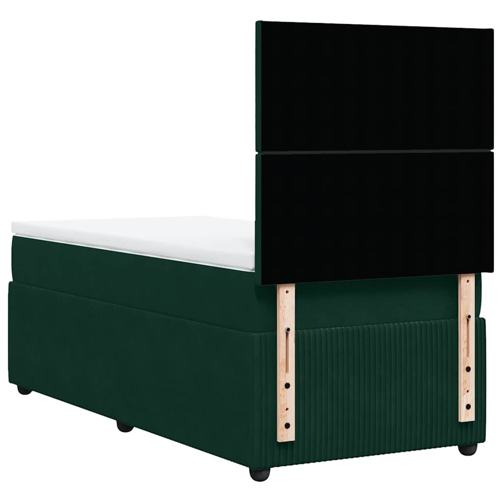 Box spring krevet s madracem tamnozeleni 100x200 cm baršunasti