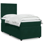 Box spring krevet s madracem tamnozeleni 100x200 cm baršunasti