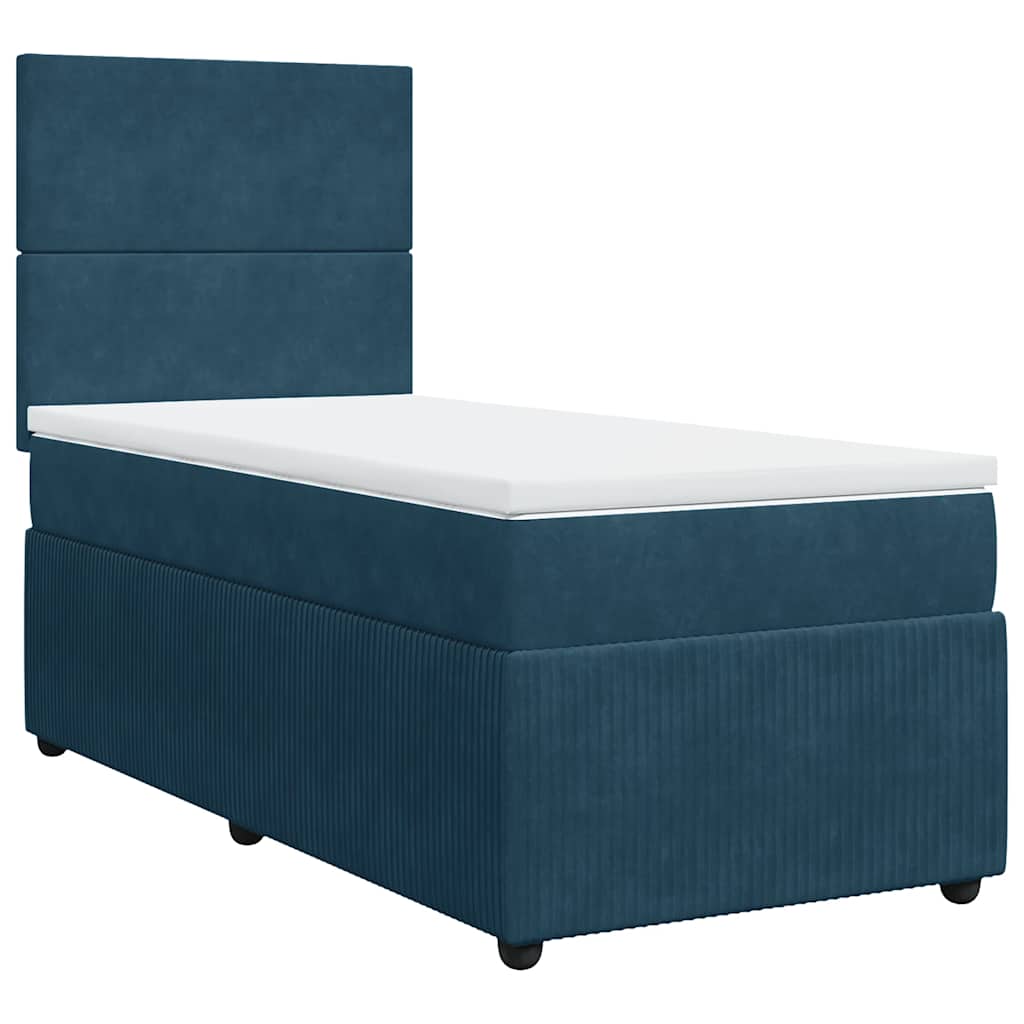 Box spring krevet s madracem tamnoplavi 100x200 cm baršunasti