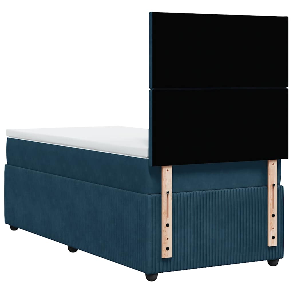 Box spring krevet s madracem tamnoplavi 100x200 cm baršunasti