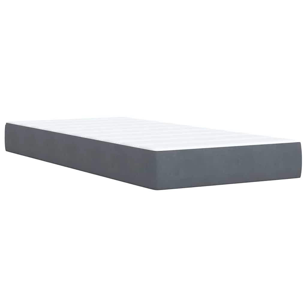 Box spring krevet s madracem tamnosivi 100x200 cm baršunasti