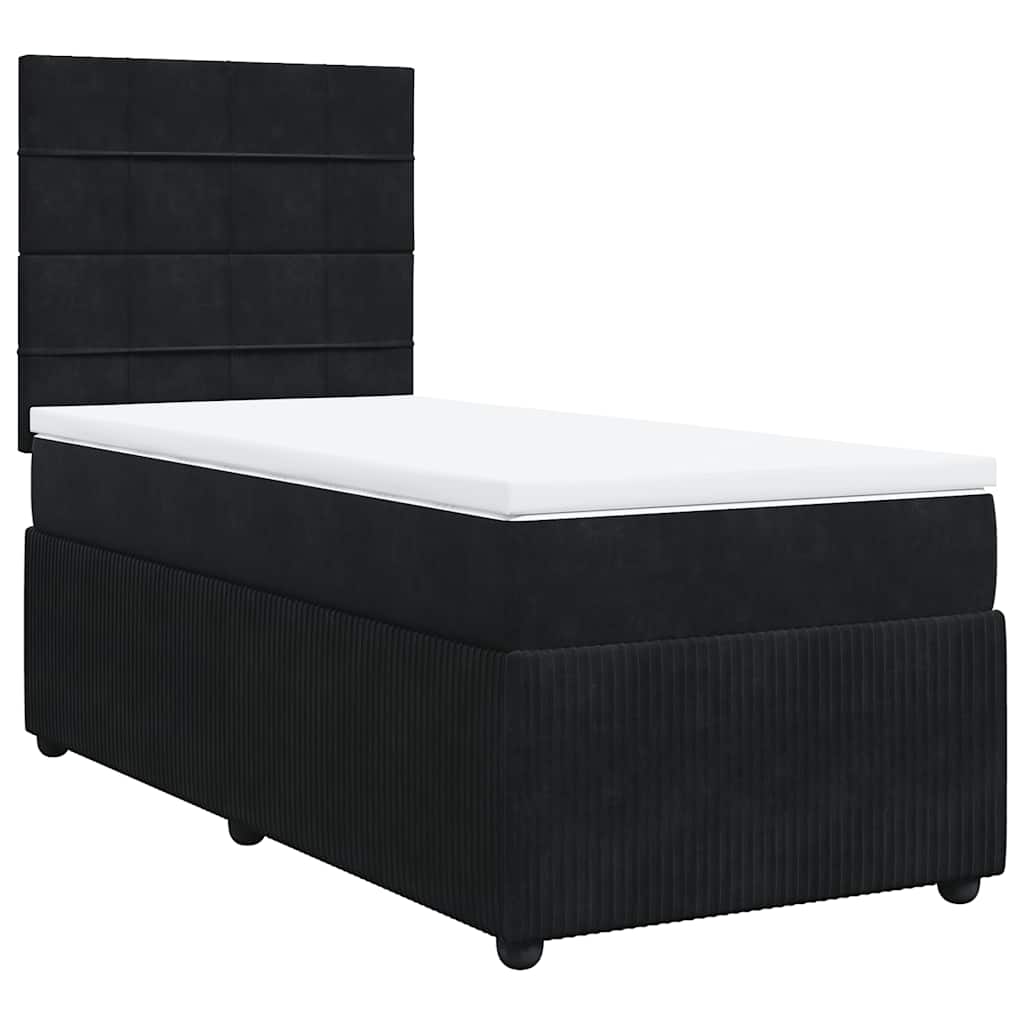 Box spring krevet s madracem crni 100x200 cm baršunasti