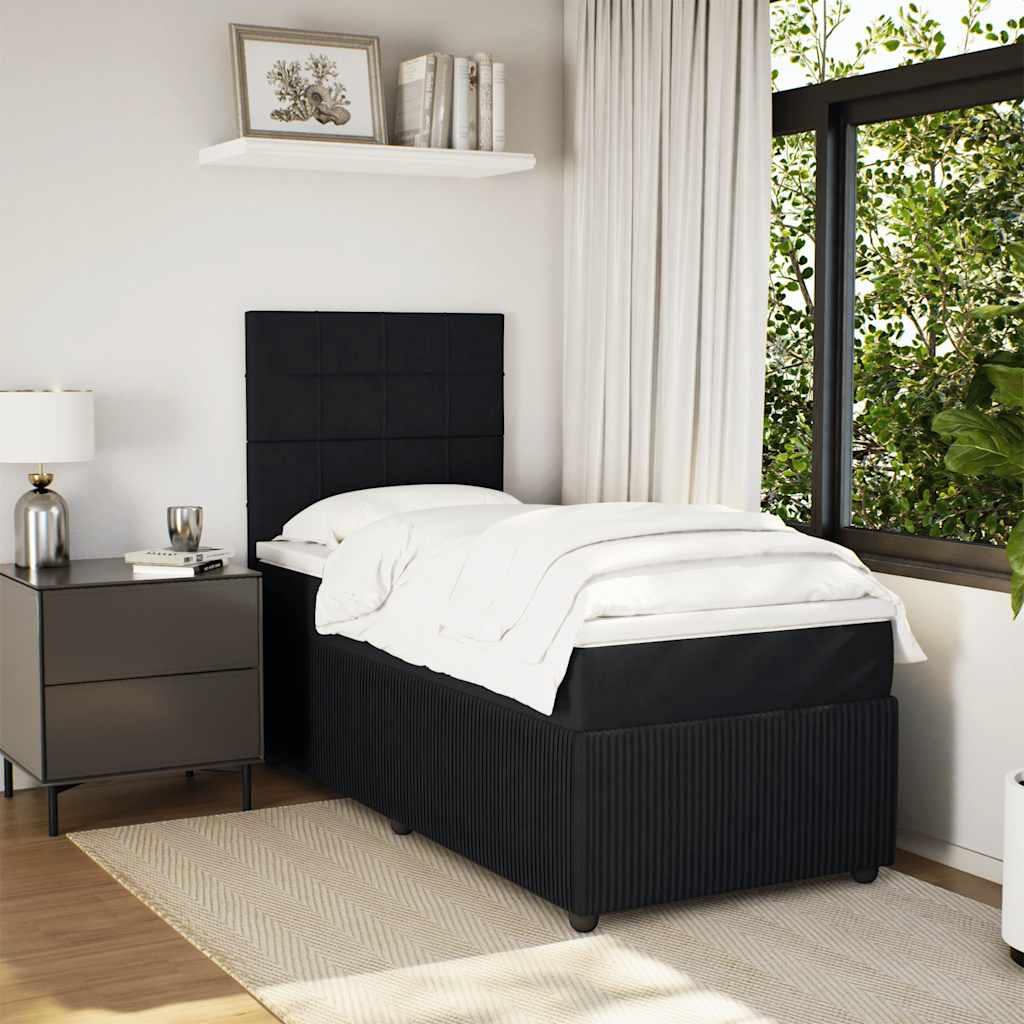 Box spring krevet s madracem crni 100x200 cm baršunasti