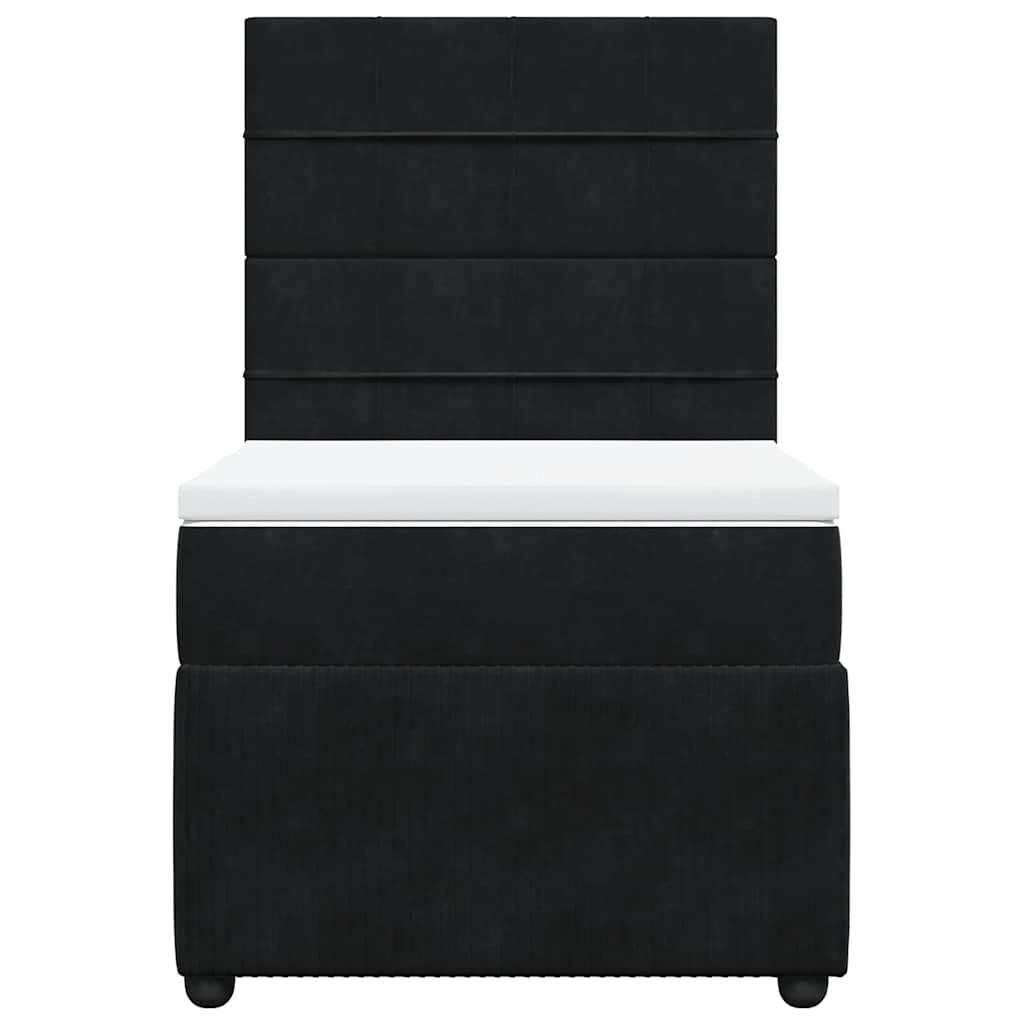 Box spring krevet s madracem crni 100x200 cm baršunasti