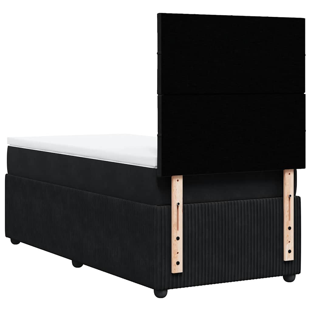 Box spring krevet s madracem crni 100x200 cm baršunasti
