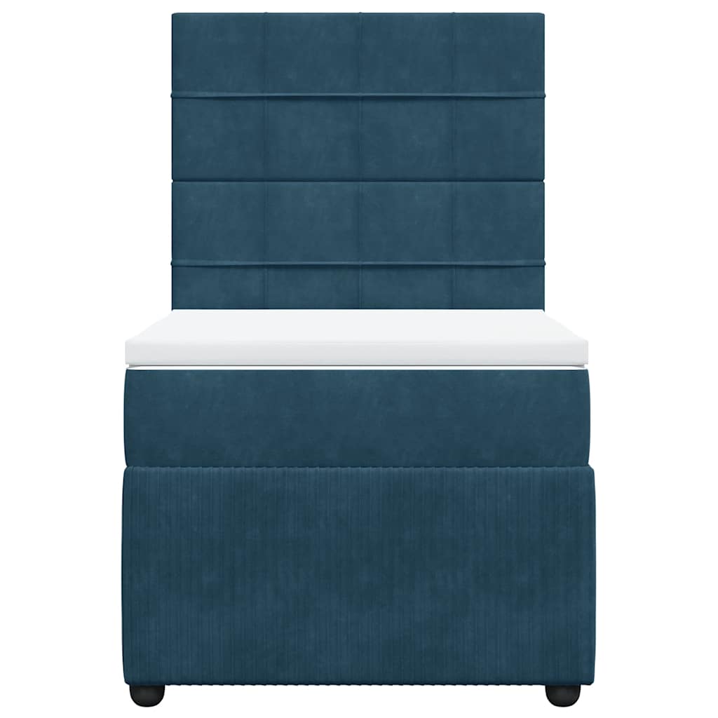 Box spring krevet s madracem tamnoplavi 100x200 cm baršunasti