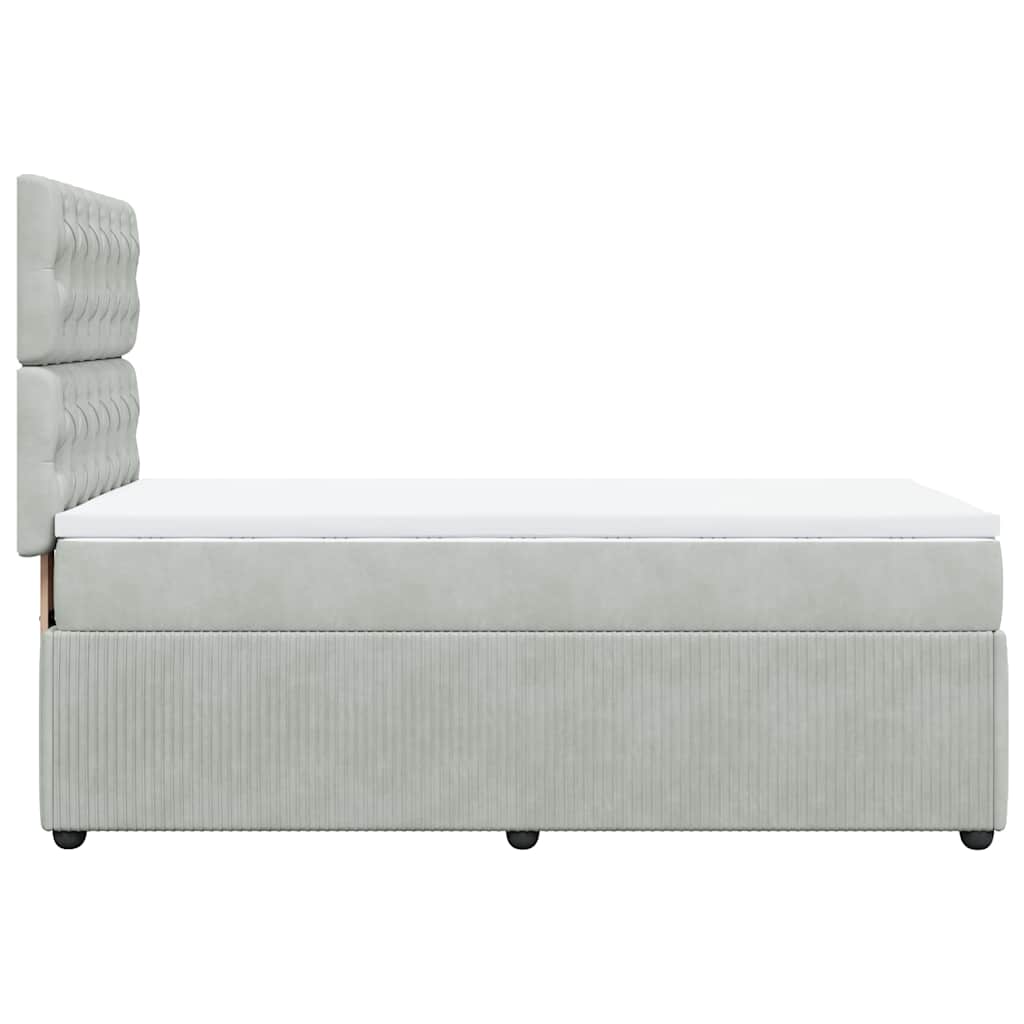 Box spring krevet s madracem svjetlosivi 100x200 cm baršunasti