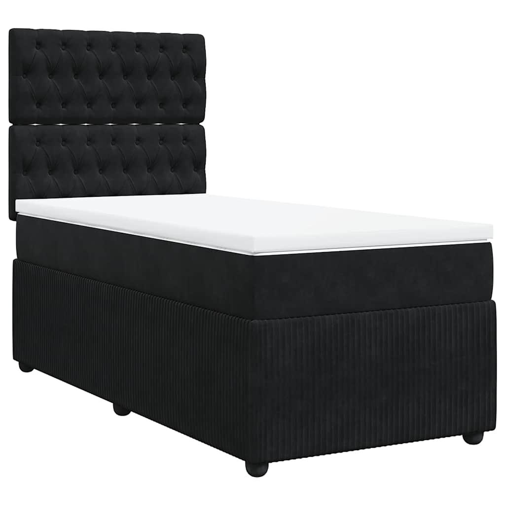 Box spring krevet s madracem crni 100x200 cm baršunasti