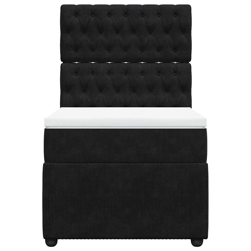 Box spring krevet s madracem crni 100x200 cm baršunasti