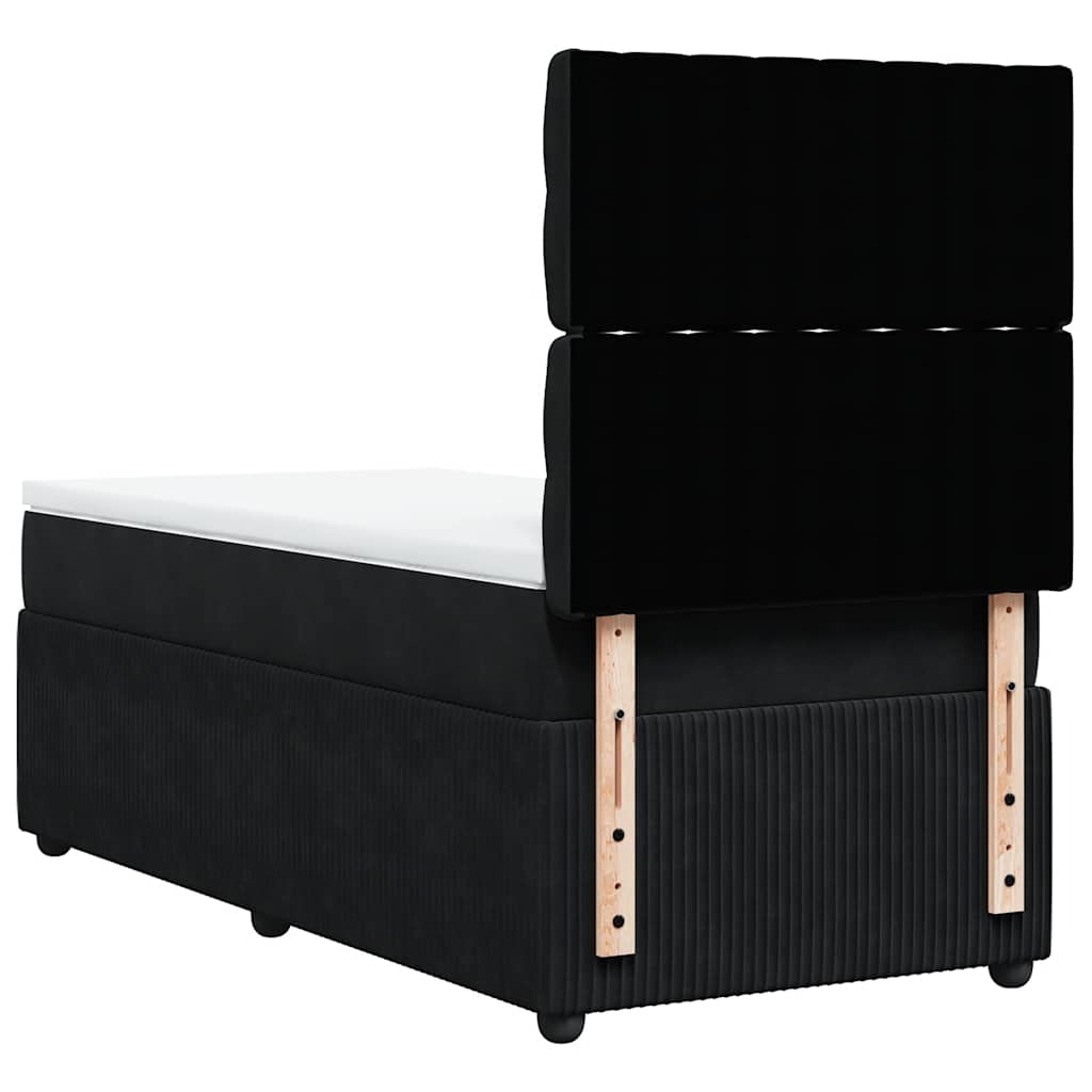 Box spring krevet s madracem crni 100x200 cm baršunasti