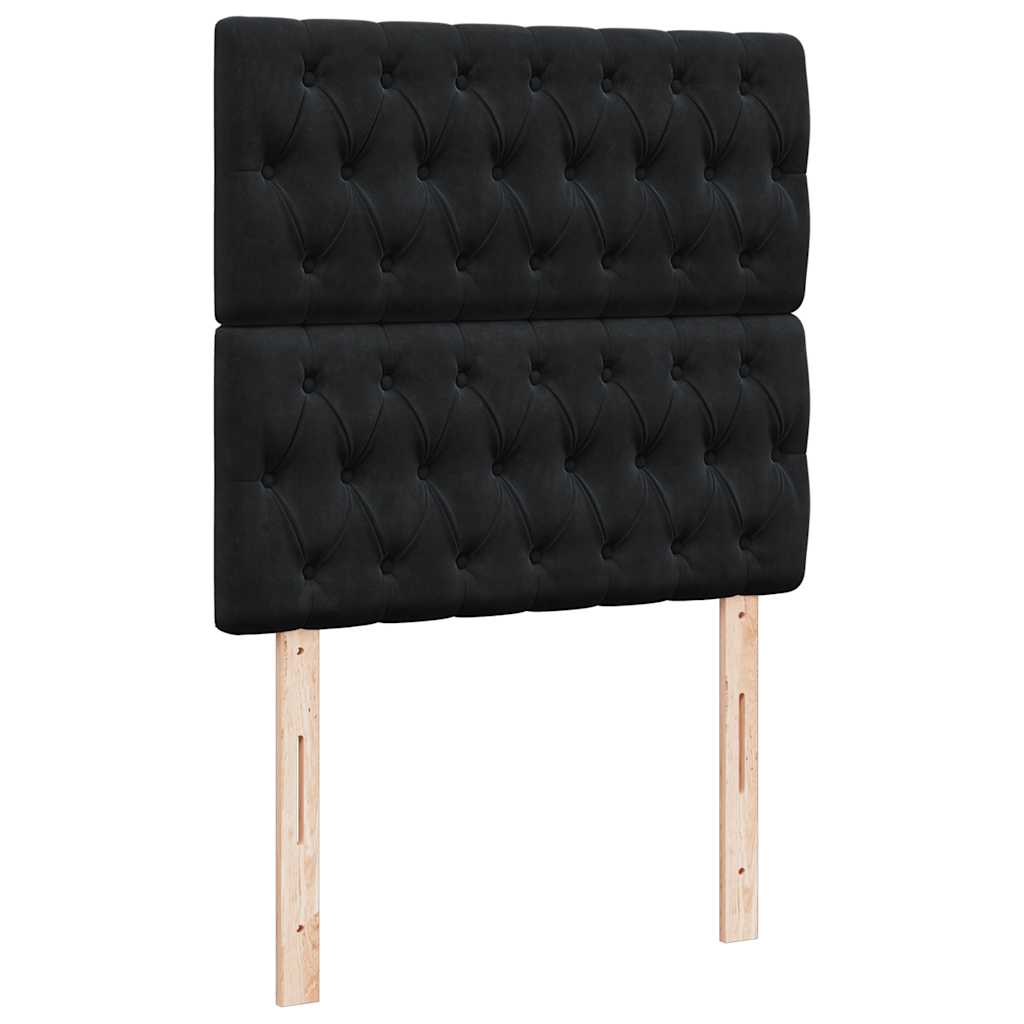 Box spring krevet s madracem crni 100x200 cm baršunasti