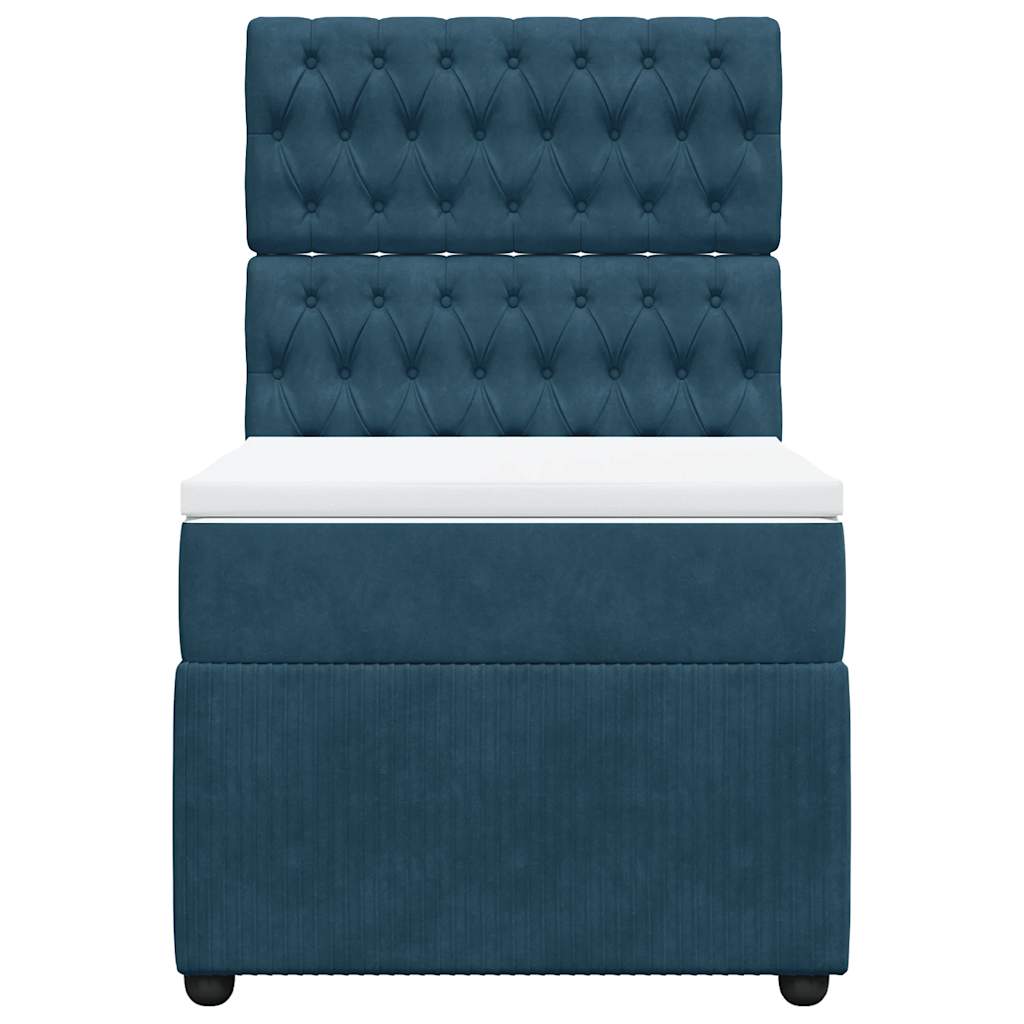 Box spring krevet s madracem tamnoplavi 100x200 cm baršunasti