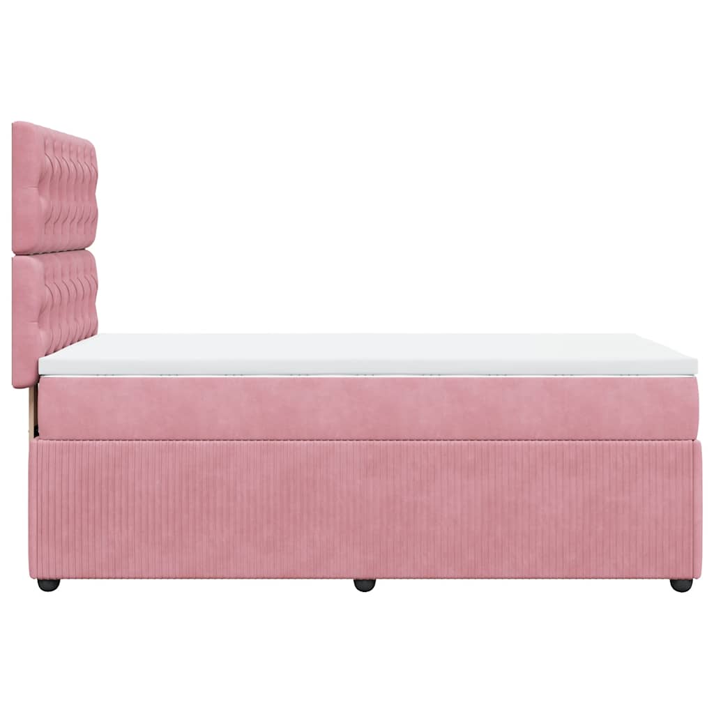 Box spring krevet s madracem ružičasti 100x200 cm baršunasti